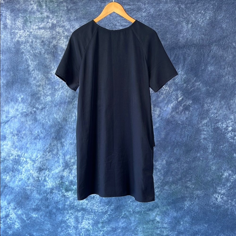 OAK + FORT Black Shift Short Sleeve Dress Sz M